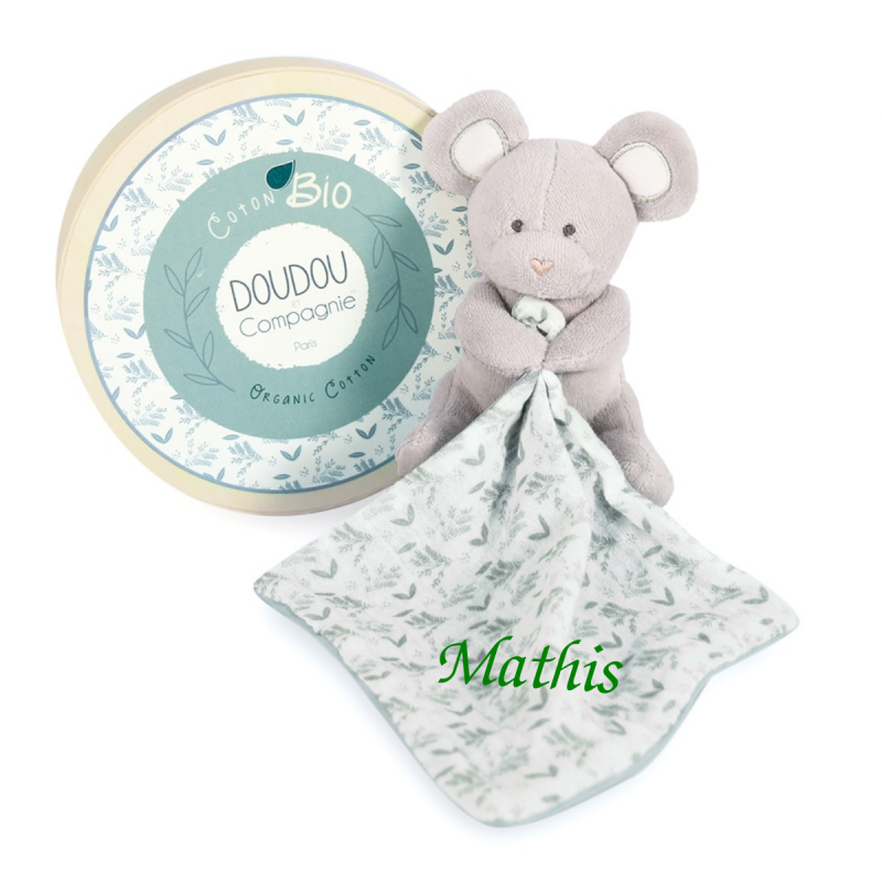  - botanic - plush with comforter organic green mouse 15 cm 